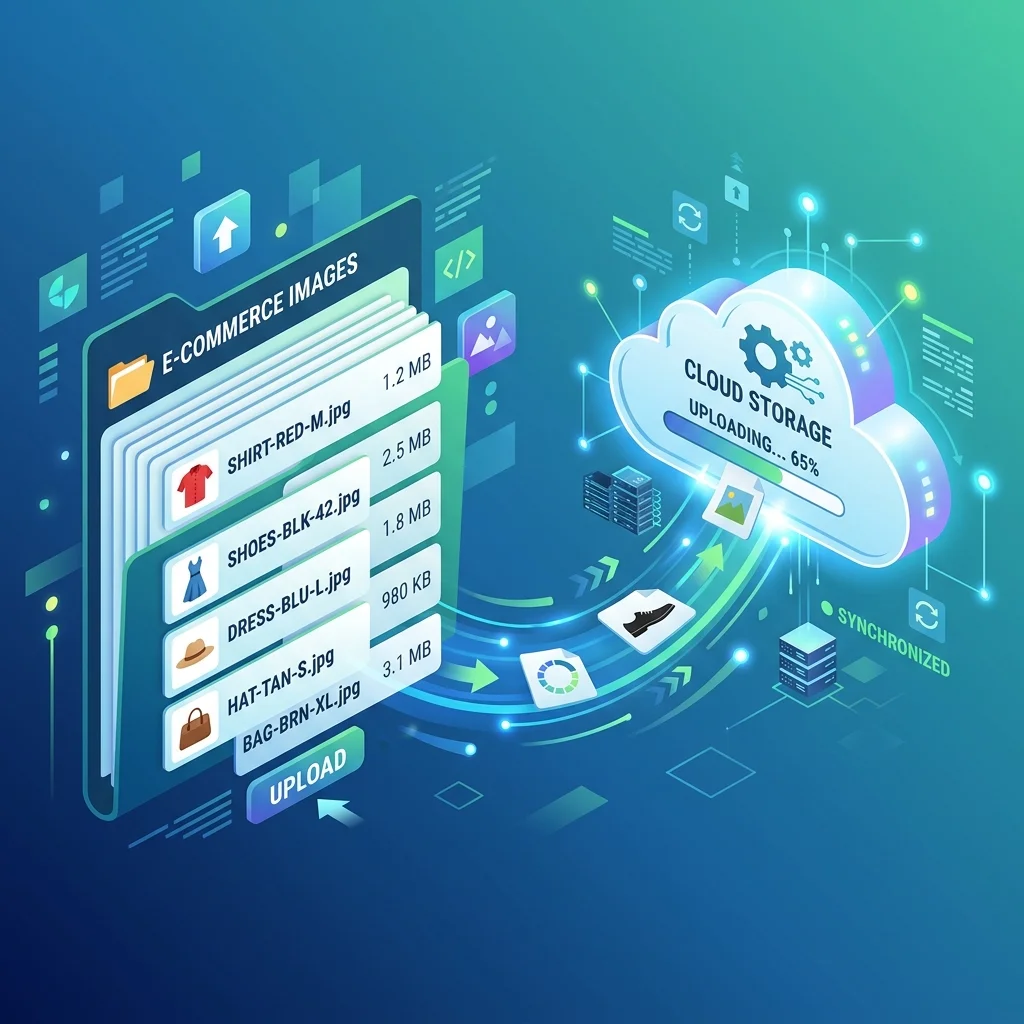مجلد صور منظم باسم SKU + رفع لـ image hosting