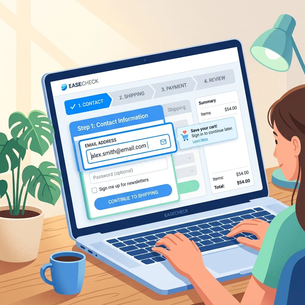 حقل الإيميل في أول الـ Checkout بدلاً من آخره