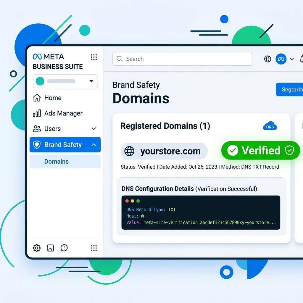 Meta Brand Safety - Domain verification با Meta tag