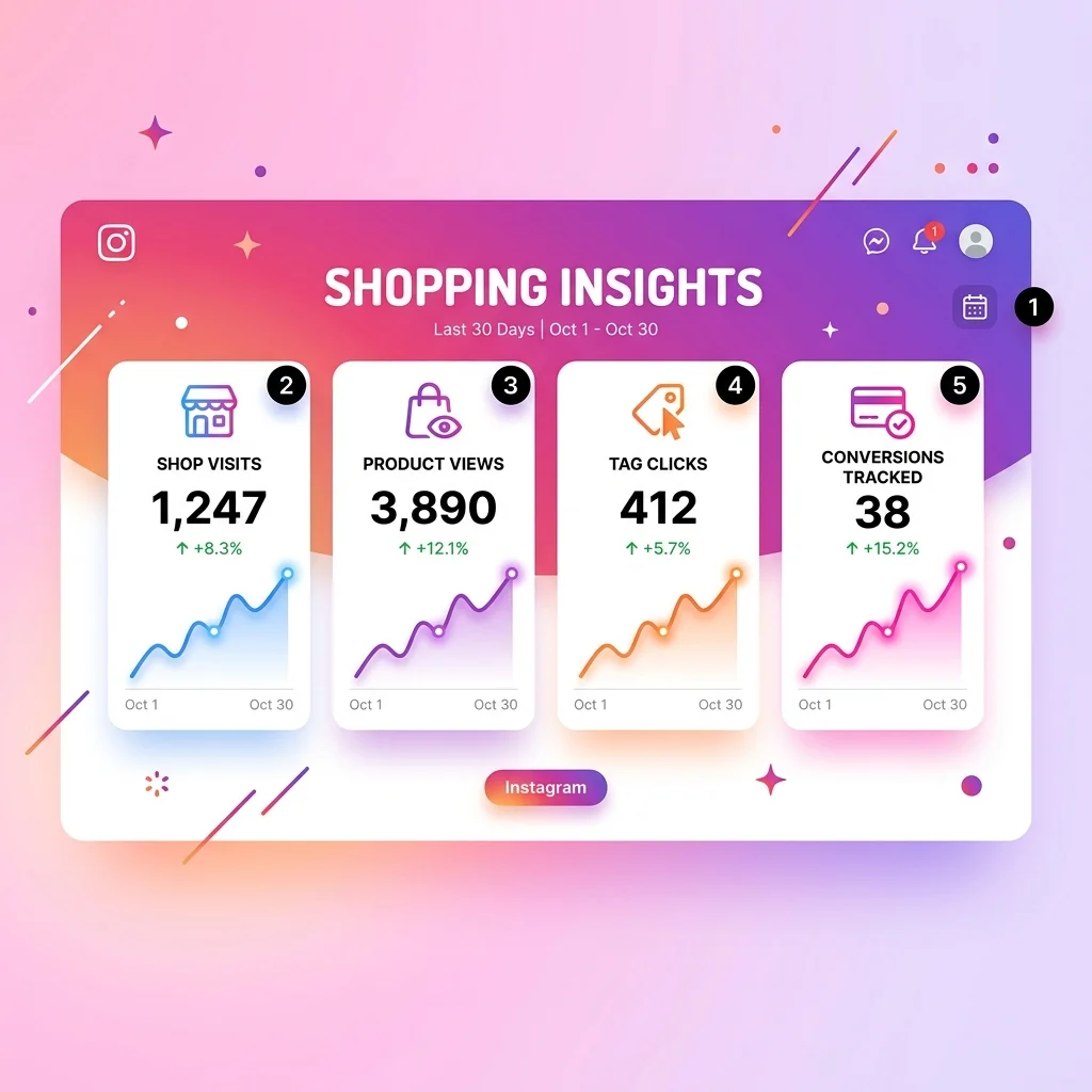 Instagram Insights — Shop Views + Product Tags Clicks + Sales