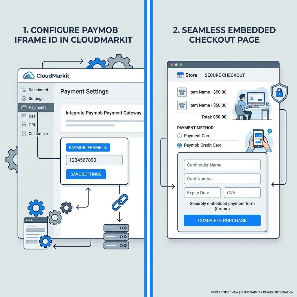 CloudMarkit dashboard - Paymob keys form
