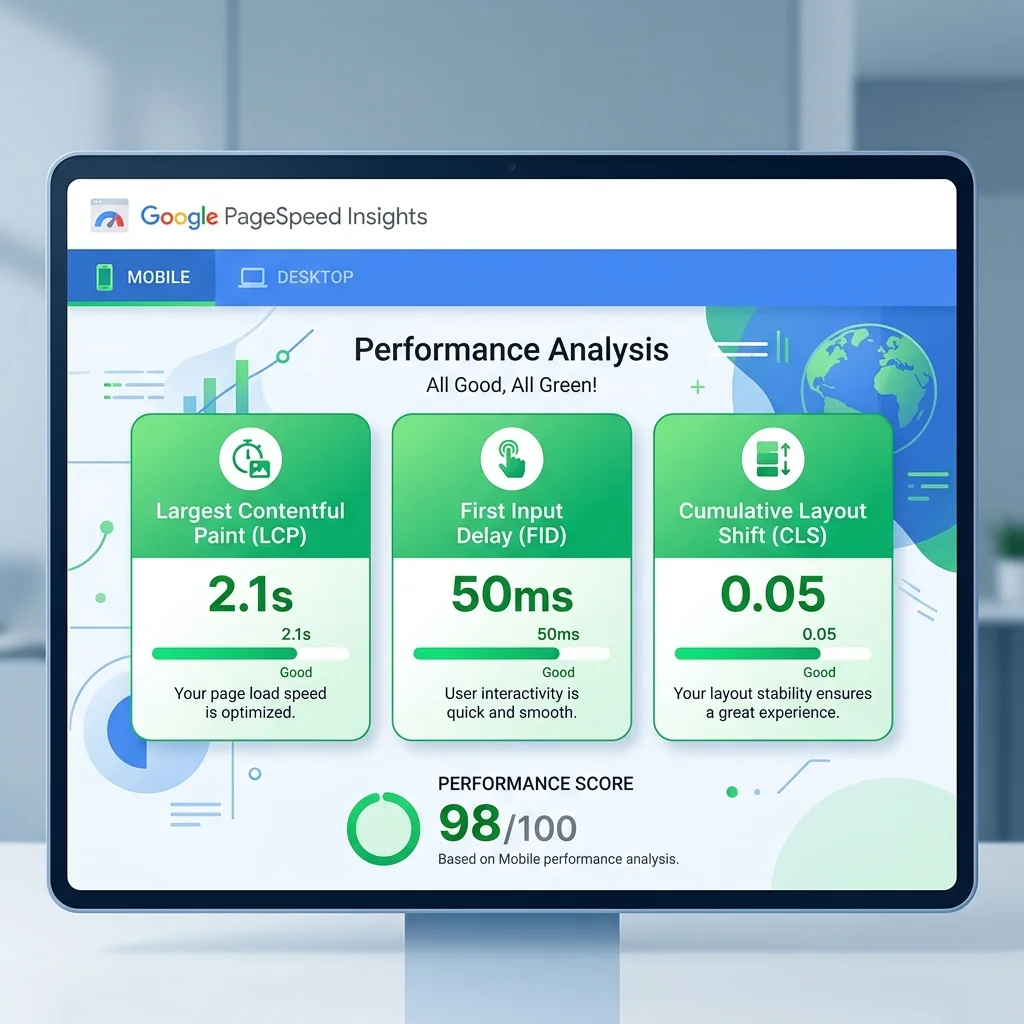 PageSpeed Insights + Core Web Vitals الـ 3