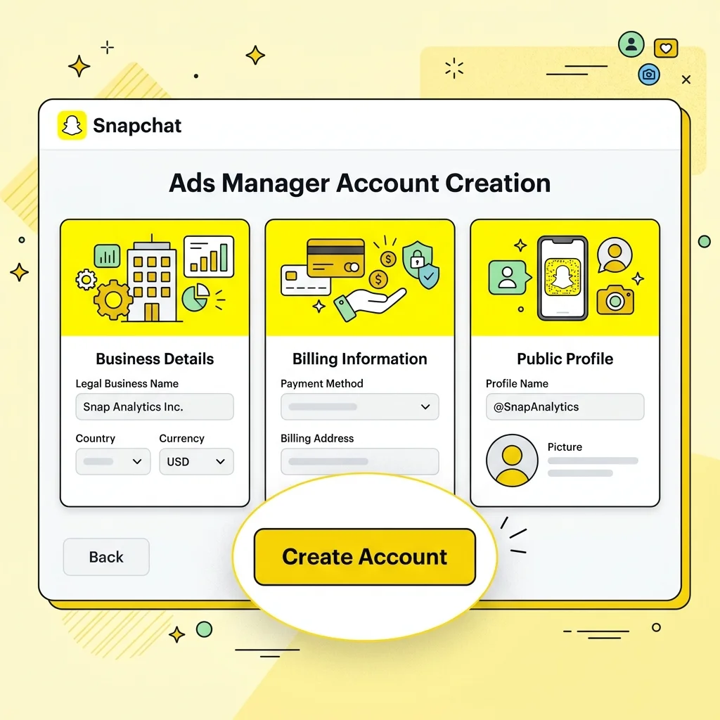 Snapchat Ads Manager dashboard للتاجر المصري