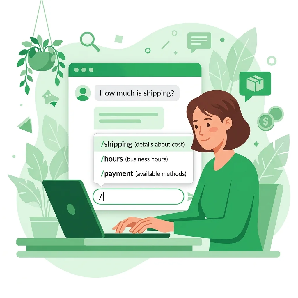 شاشة Automated Messages — Greeting Message + Away Message + Quick Replies
